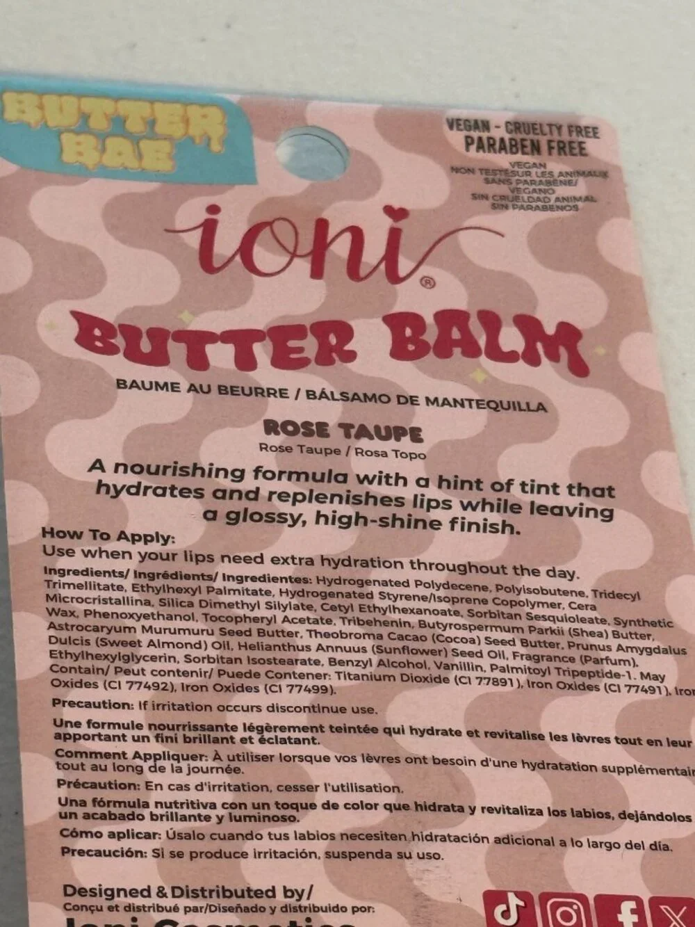ioni Butter Balm Rose Taupe Tinted Lip Balm 0.35 oz New